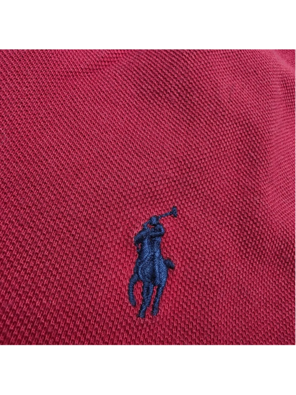 Polo Ralph Lauren Polo Shirt Mens Large Red Cotton Mesh Navy Pony Classic Fit